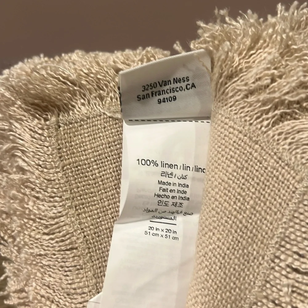 Williams Sonoma “Fringe” Napkins, Set/4